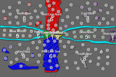 Map of Grand line, Red line and East Blue - One Piece